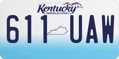 KY license plate 611UAW