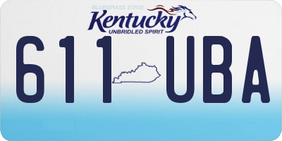 KY license plate 611UBA