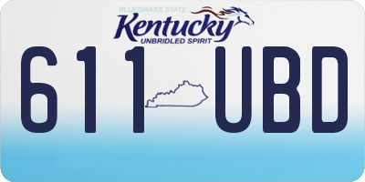 KY license plate 611UBD
