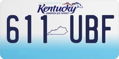 KY license plate 611UBF