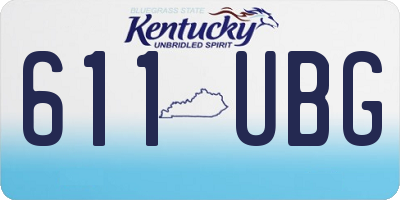 KY license plate 611UBG