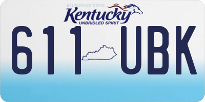 KY license plate 611UBK
