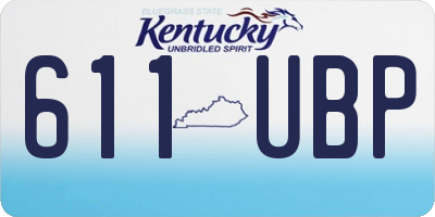KY license plate 611UBP