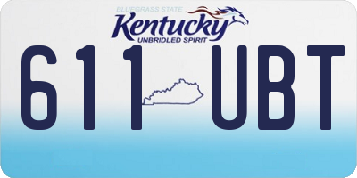 KY license plate 611UBT
