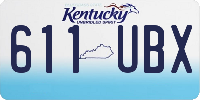KY license plate 611UBX