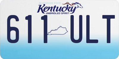 KY license plate 611ULT