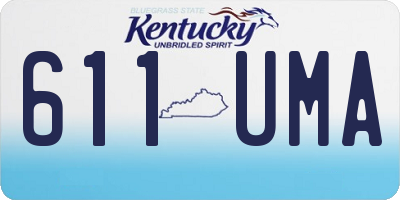 KY license plate 611UMA