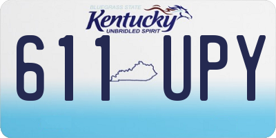 KY license plate 611UPY