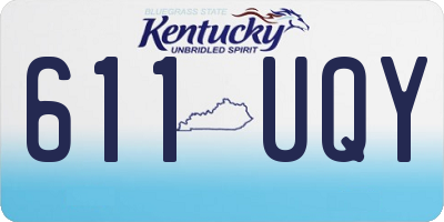 KY license plate 611UQY