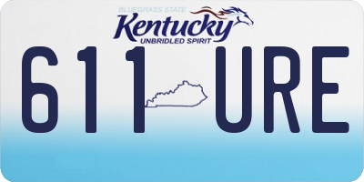 KY license plate 611URE