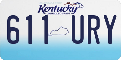 KY license plate 611URY