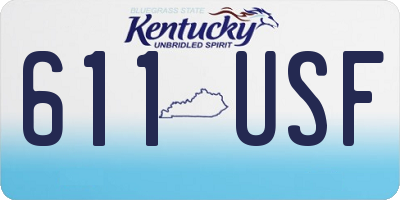 KY license plate 611USF