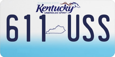 KY license plate 611USS