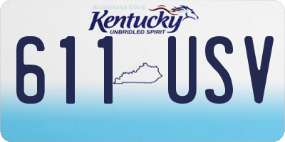 KY license plate 611USV
