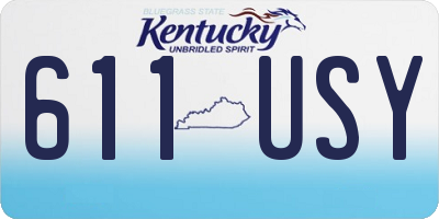 KY license plate 611USY