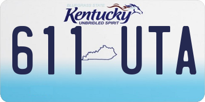 KY license plate 611UTA