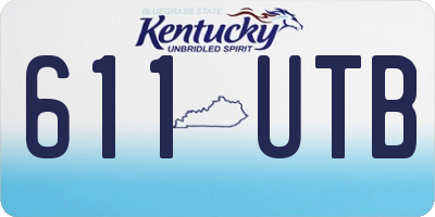 KY license plate 611UTB