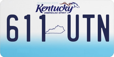 KY license plate 611UTN