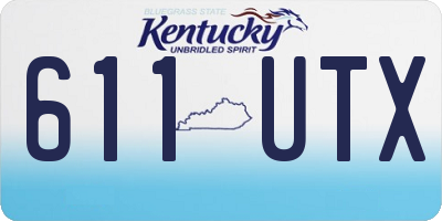 KY license plate 611UTX
