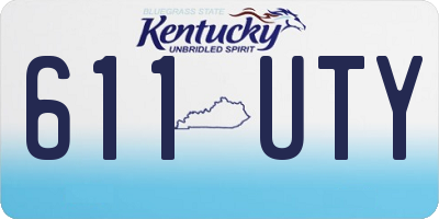 KY license plate 611UTY