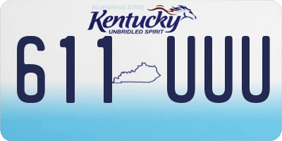KY license plate 611UUU
