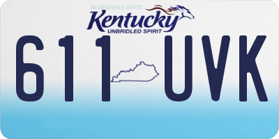 KY license plate 611UVK