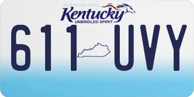 KY license plate 611UVY