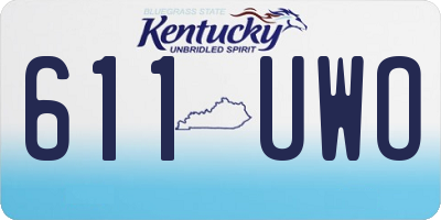 KY license plate 611UWO