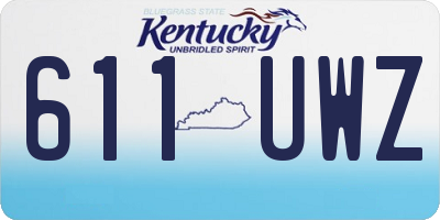 KY license plate 611UWZ