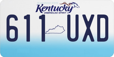 KY license plate 611UXD
