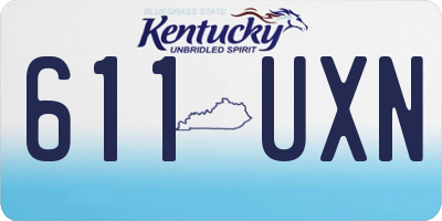 KY license plate 611UXN