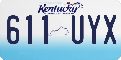 KY license plate 611UYX
