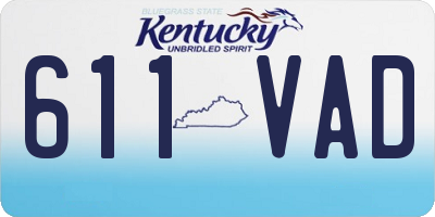 KY license plate 611VAD