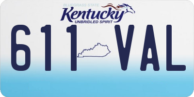 KY license plate 611VAL