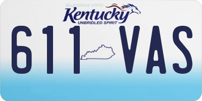 KY license plate 611VAS
