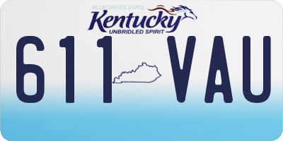 KY license plate 611VAU