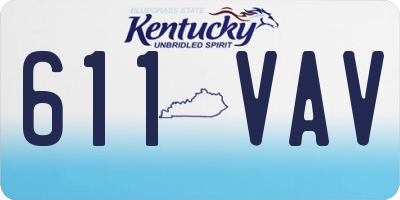 KY license plate 611VAV