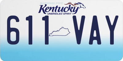 KY license plate 611VAY
