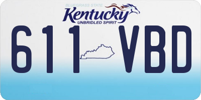 KY license plate 611VBD