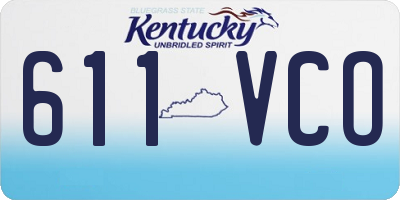 KY license plate 611VCO
