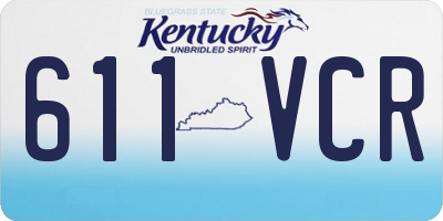 KY license plate 611VCR