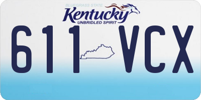KY license plate 611VCX
