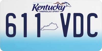 KY license plate 611VDC