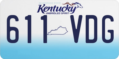 KY license plate 611VDG