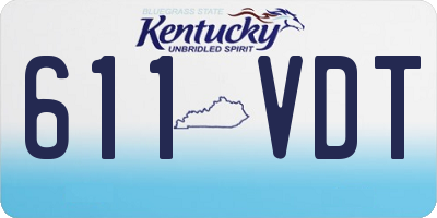 KY license plate 611VDT