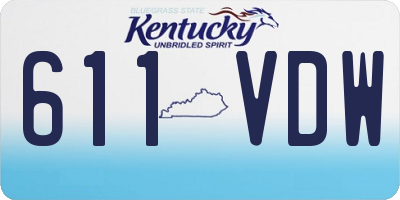 KY license plate 611VDW