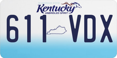 KY license plate 611VDX