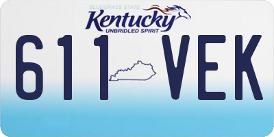 KY license plate 611VEK