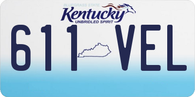 KY license plate 611VEL