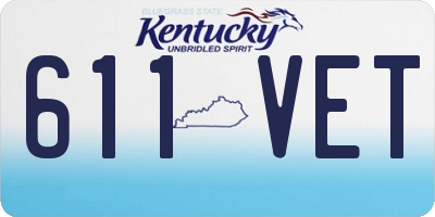 KY license plate 611VET